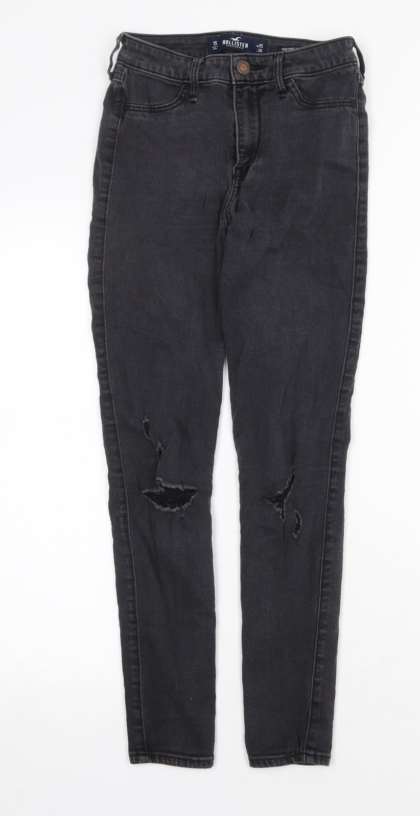 Hollister Womens Grey Cotton Skinny Jeans Size 24 in Regular Zip