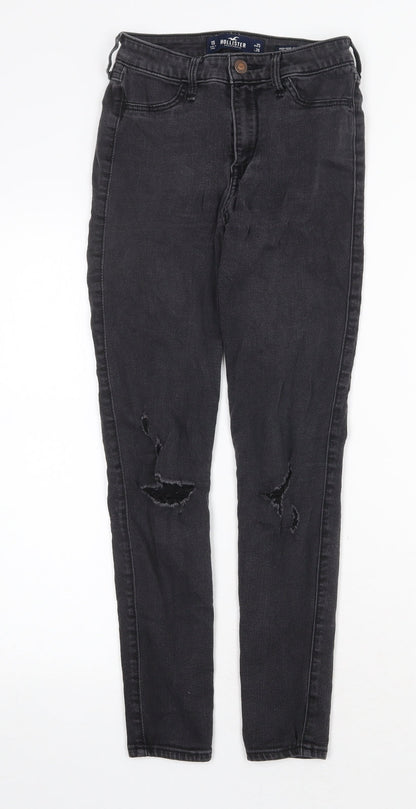 Hollister Womens Grey Cotton Skinny Jeans Size 24 in Regular Zip
