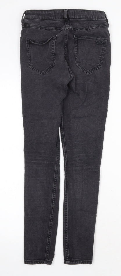 Hollister Womens Grey Cotton Skinny Jeans Size 24 in Regular Zip