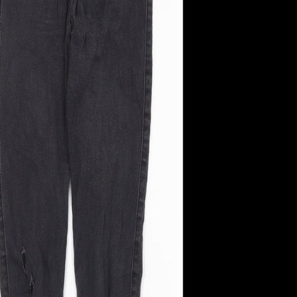 Hollister Womens Grey Cotton Skinny Jeans Size 24 in Regular Zip