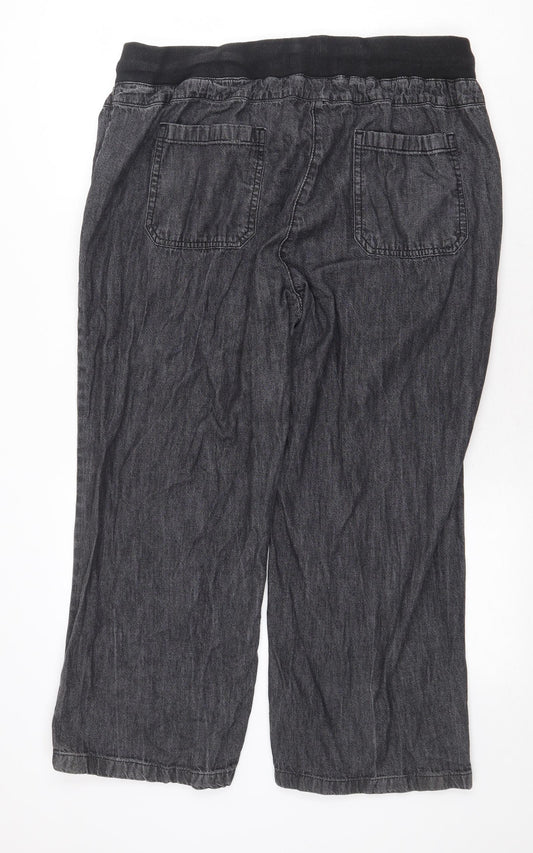 Cindy Slough Mens Grey Cotton Straight Jeans Size 36 in Regular Drawstring