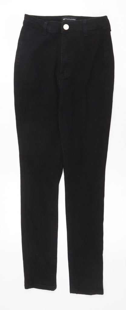 PRETTYLITTLETHING Womens Black Cotton Skinny Jeans Size 6 Regular Zip