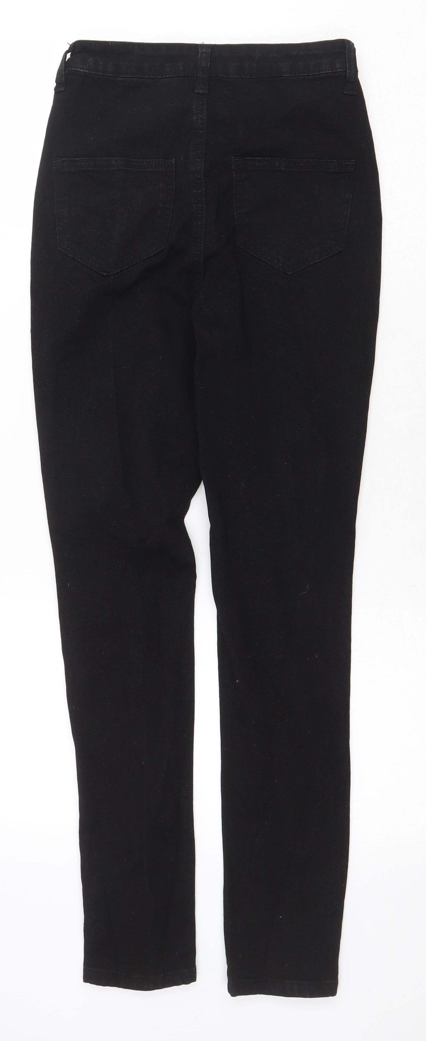 PRETTYLITTLETHING Womens Black Cotton Skinny Jeans Size 6 Regular Zip