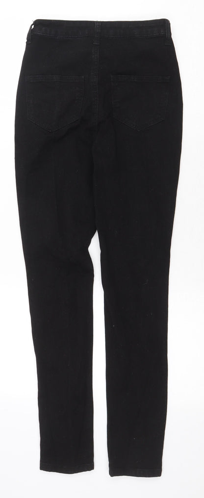 PRETTYLITTLETHING Womens Black Cotton Skinny Jeans Size 6 Regular Zip