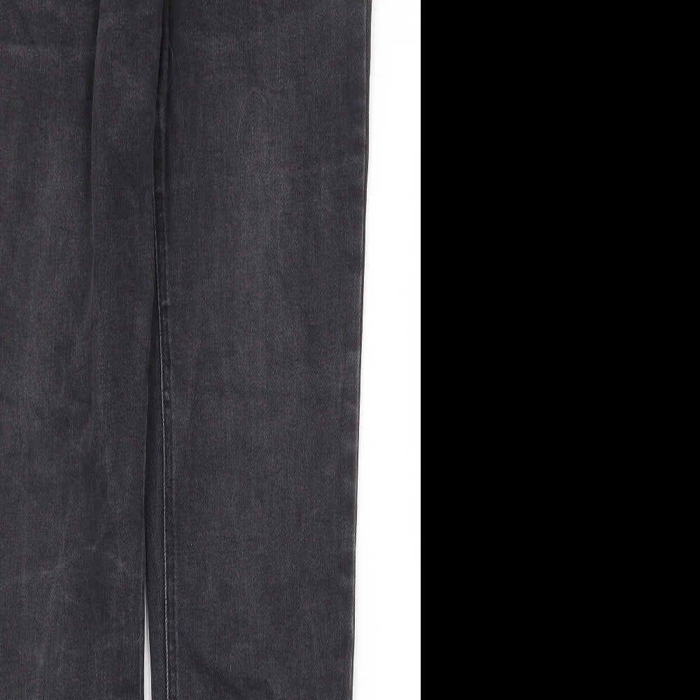 NEXT Womens Grey Cotton Straight Jeans Size 6 Regular Zip