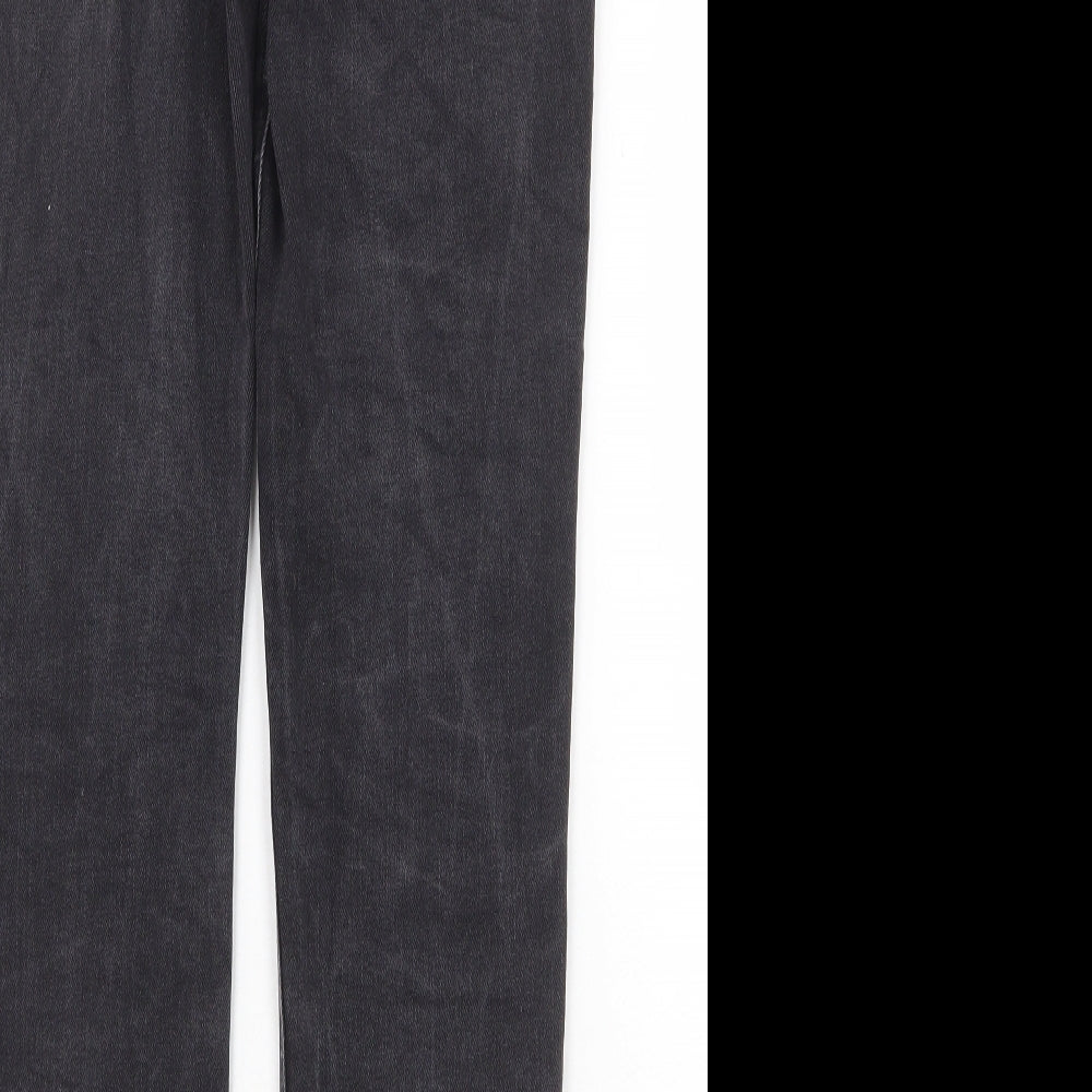 NEXT Womens Grey Cotton Straight Jeans Size 6 Regular Zip