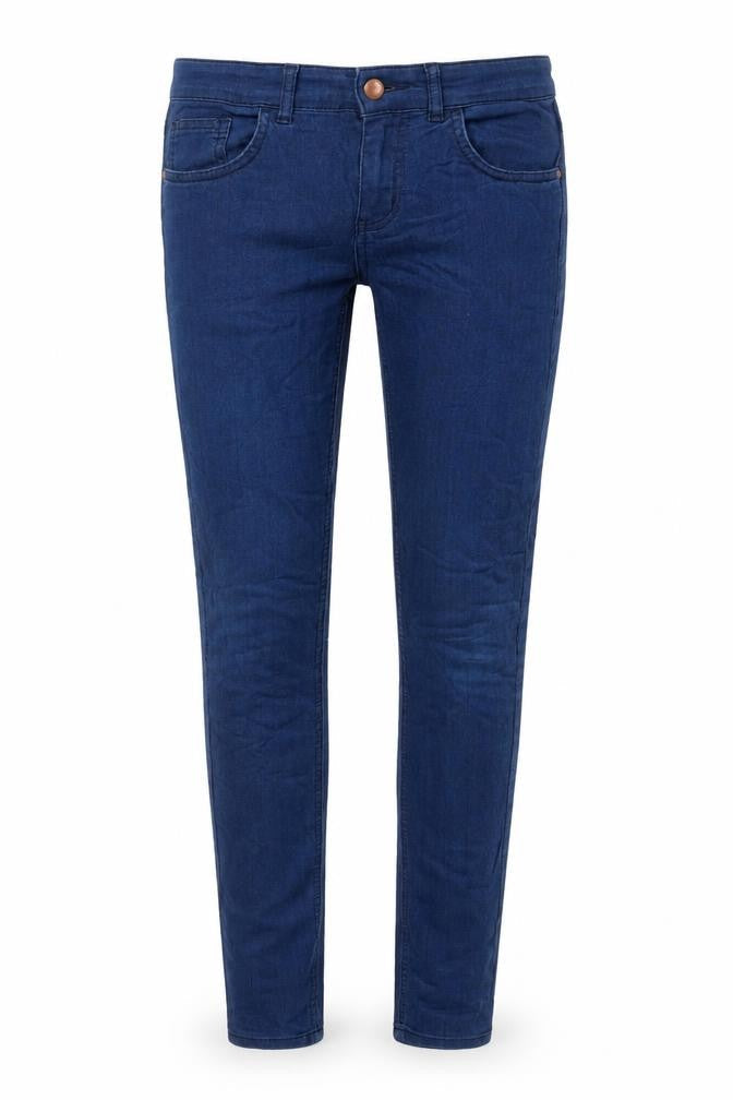 Topshop Womens Blue Cotton Skinny Jeans Size 30 in Regular Zip
