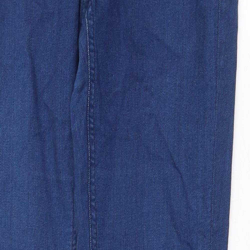 Topshop Womens Blue Cotton Skinny Jeans Size 30 in Regular Zip