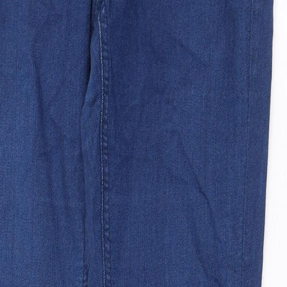 Topshop Womens Blue Cotton Skinny Jeans Size 30 in Regular Zip