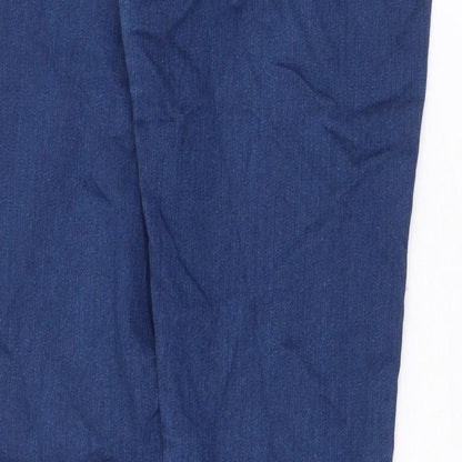 Topshop Womens Blue Cotton Skinny Jeans Size 30 in Regular Zip