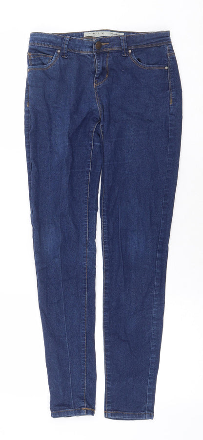 Denim & Co. Womens Blue Cotton Skinny Jeans Size 6 Regular Zip
