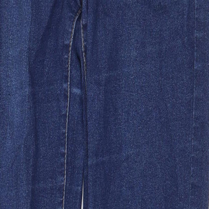 Denim & Co. Womens Blue Cotton Skinny Jeans Size 6 Regular Zip