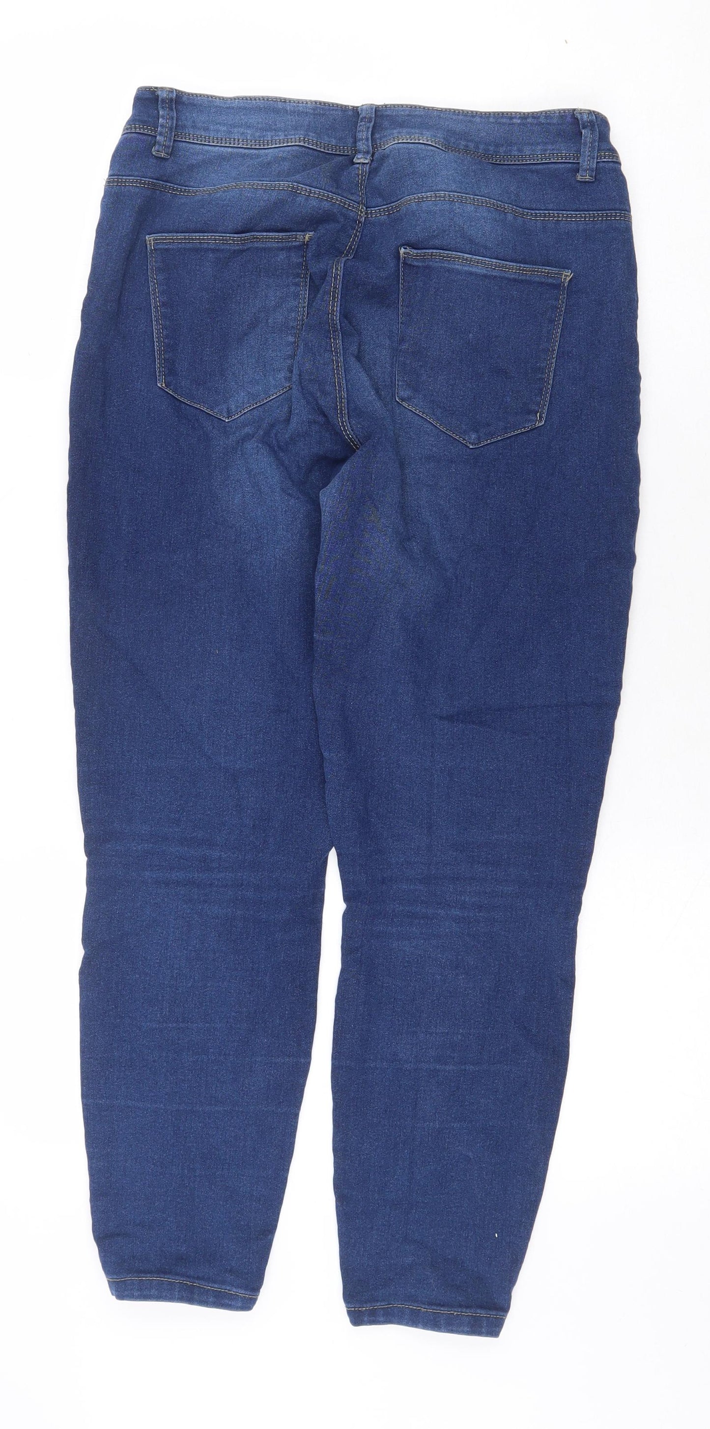 Denim & Co. Womens Blue Cotton Skinny Jeans Size 12 Regular Zip