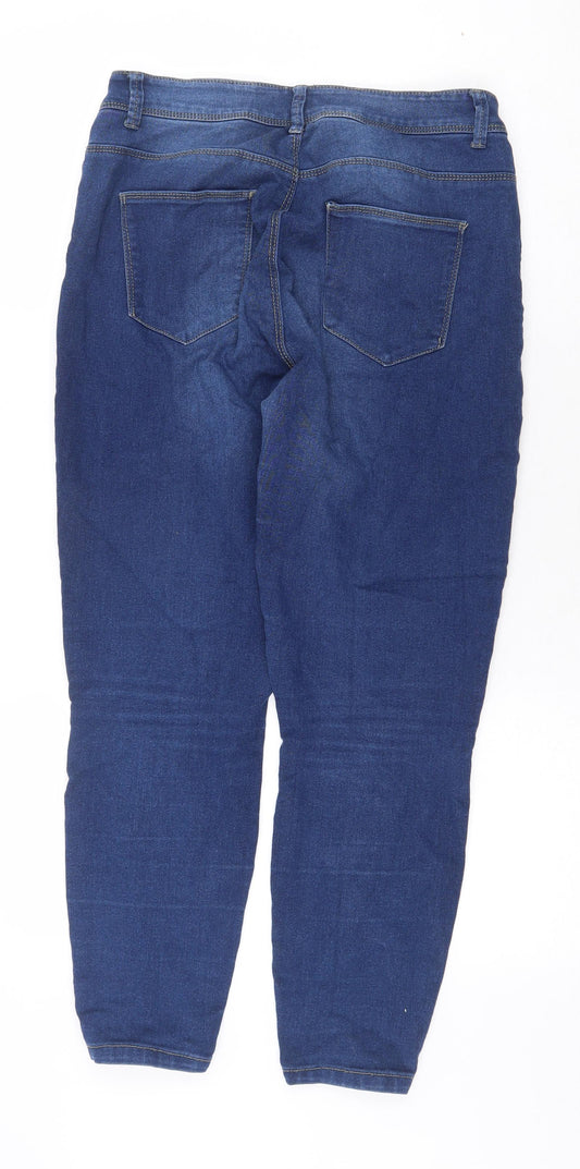 Denim & Co. Womens Blue Cotton Skinny Jeans Size 12 Regular Zip