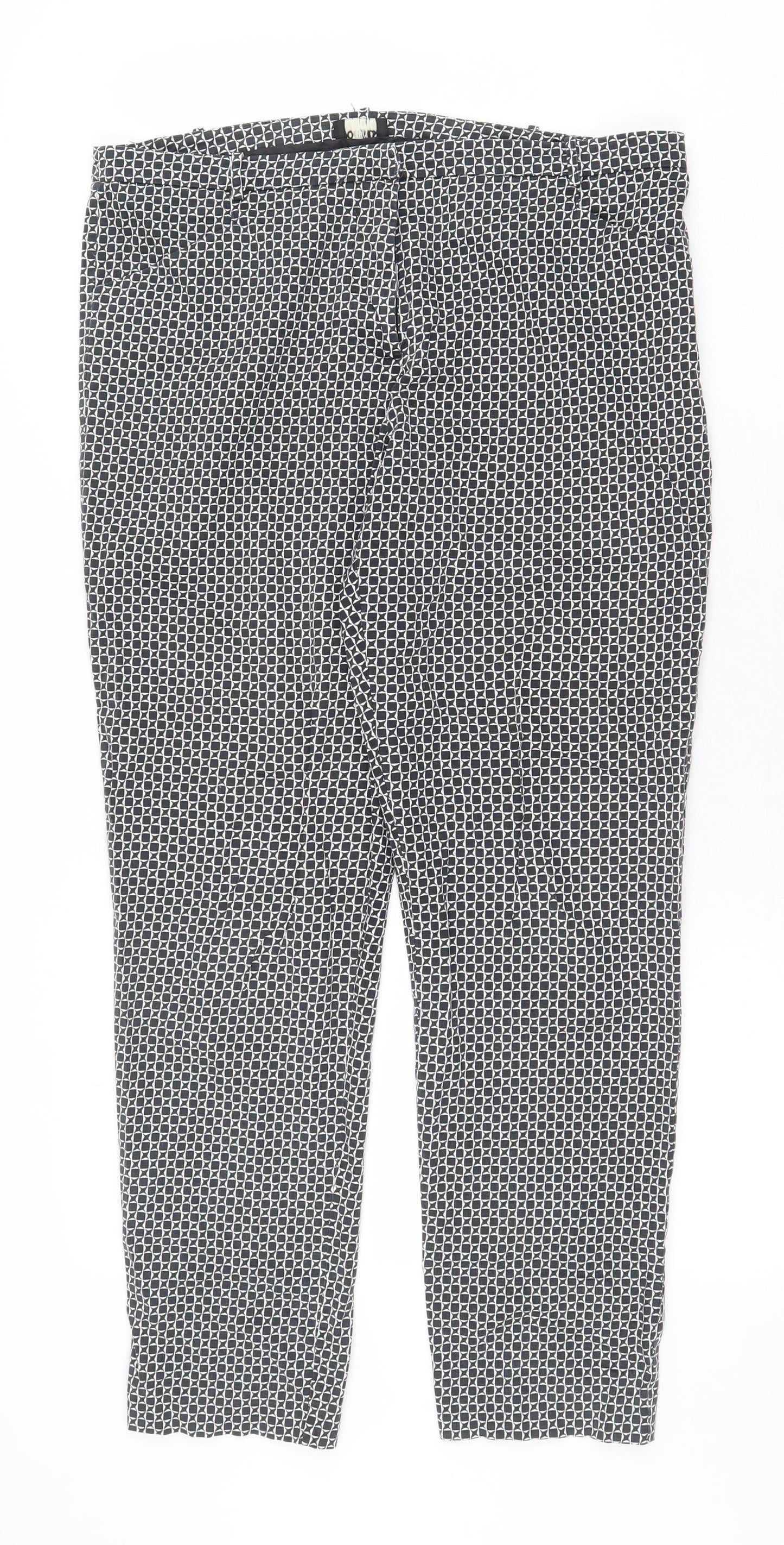 Womens UK Size 12 Oasis Regular Fit Cropped Black Trousers