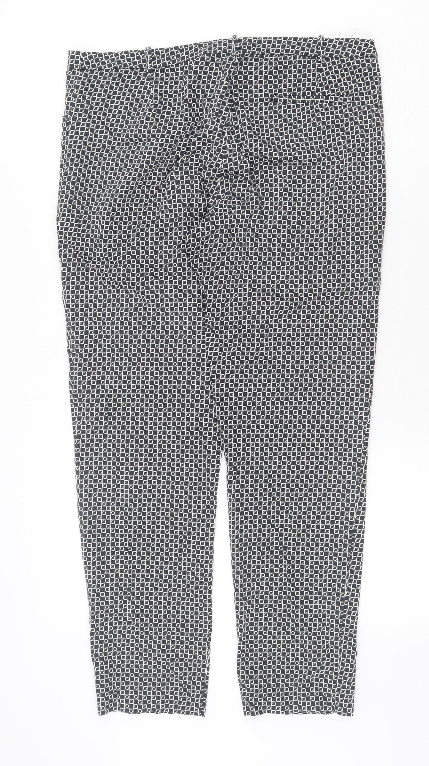 Womens UK Size 12 Oasis Regular Fit Cropped Black Trousers
