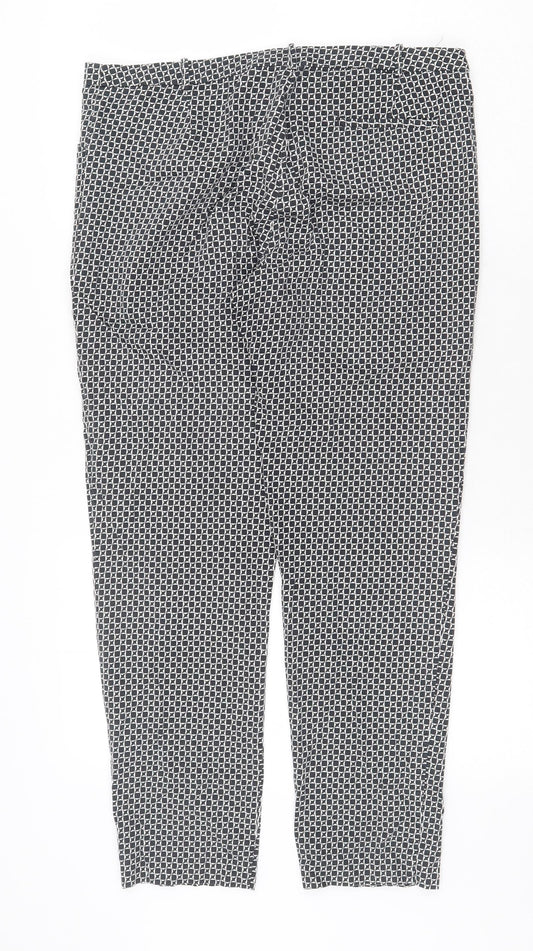 Womens UK Size 12 Oasis Regular Fit Cropped Black Trousers