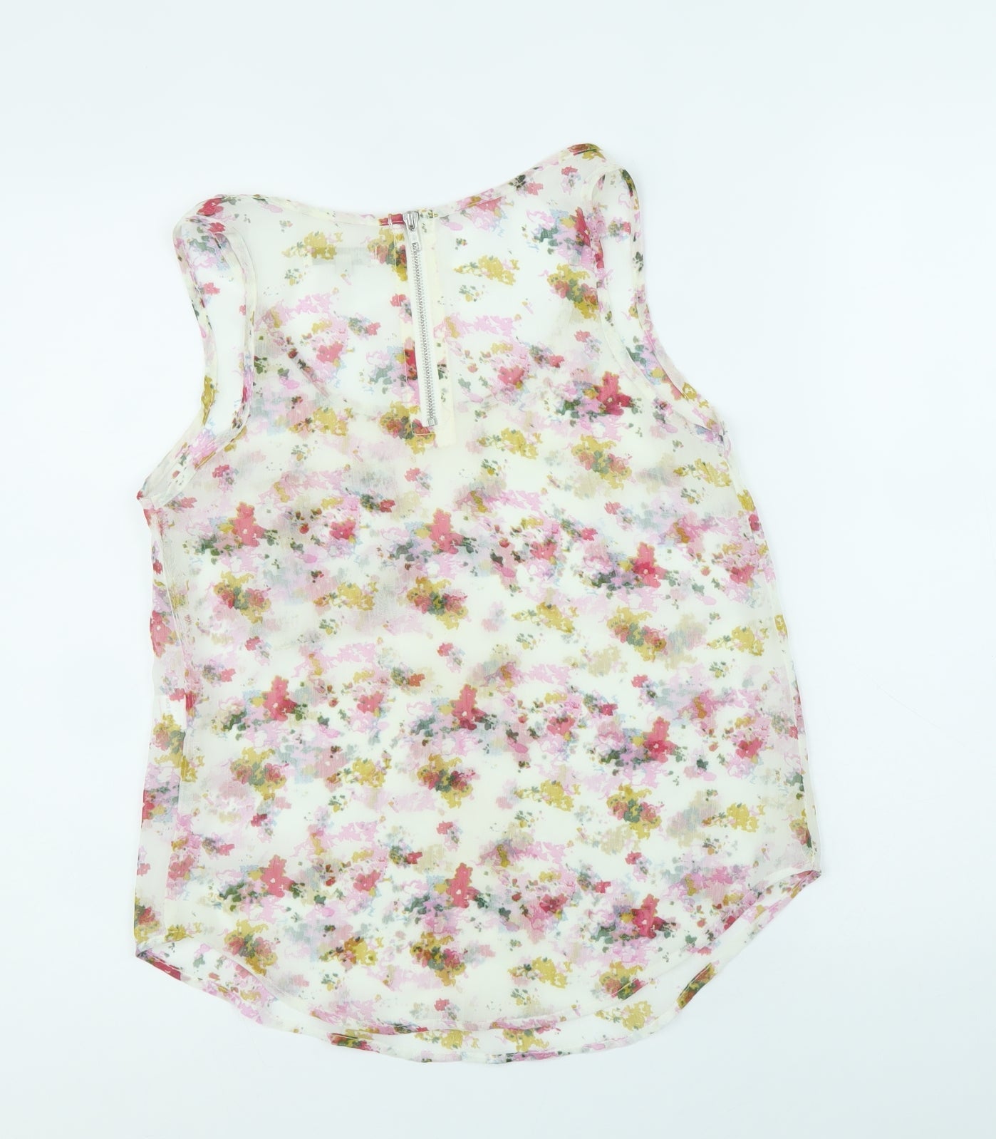 Glamourous Womens Multicoloured Floral Polyester Basic Blouse Size 8 Round Neck