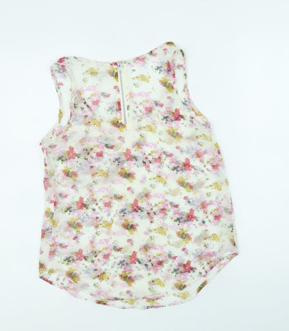 Glamourous Womens Multicoloured Floral Polyester Basic Blouse Size 8 Round Neck