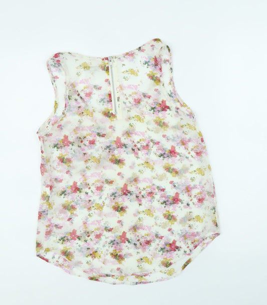 Glamourous Womens Multicoloured Floral Polyester Basic Blouse Size 8 Round Neck