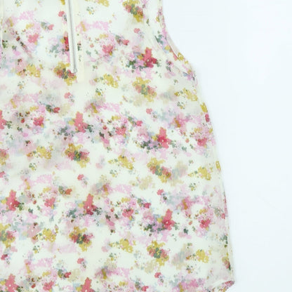 Glamourous Womens Multicoloured Floral Polyester Basic Blouse Size 8 Round Neck