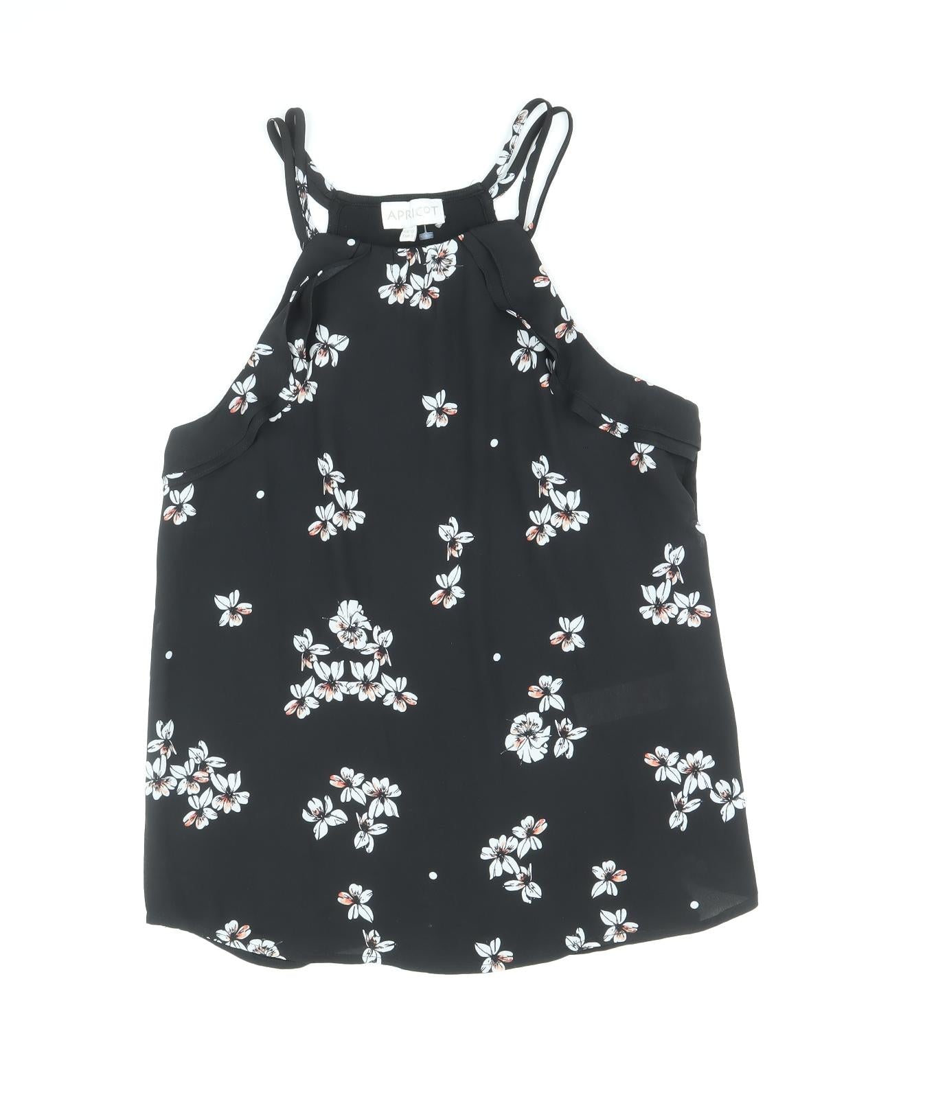 Womens UK Size 10 Apricot Black Camisole Tank