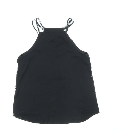 Womens UK Size 10 Apricot Black Camisole Tank