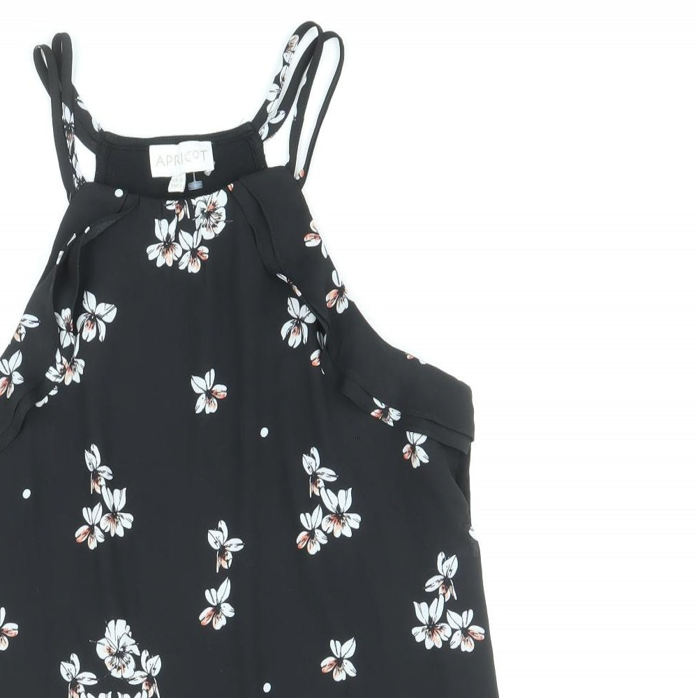 Womens UK Size 10 Apricot Black Camisole Tank