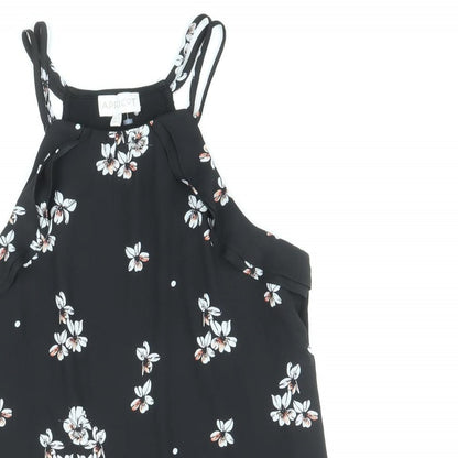Womens UK Size 10 Apricot Black Camisole Tank
