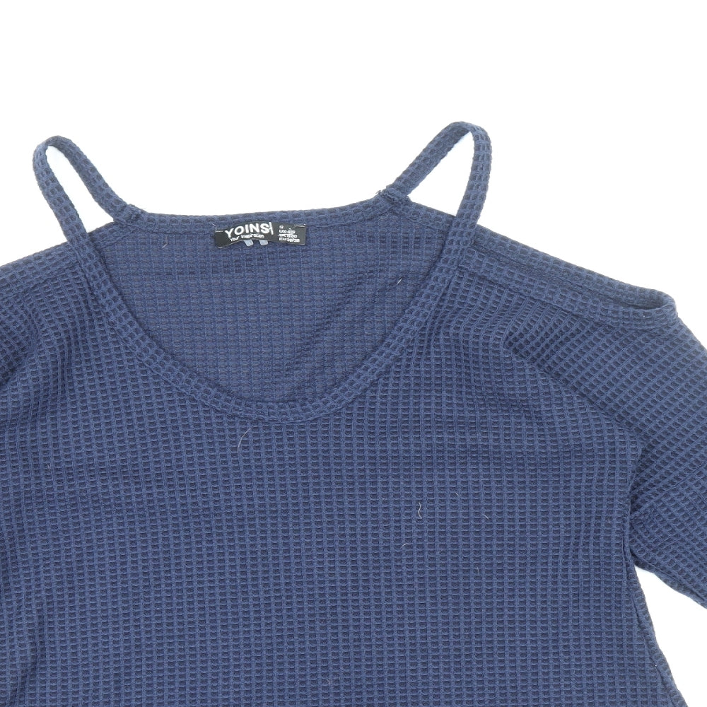 Womens UK Size S Yoins Blue Basic Tank