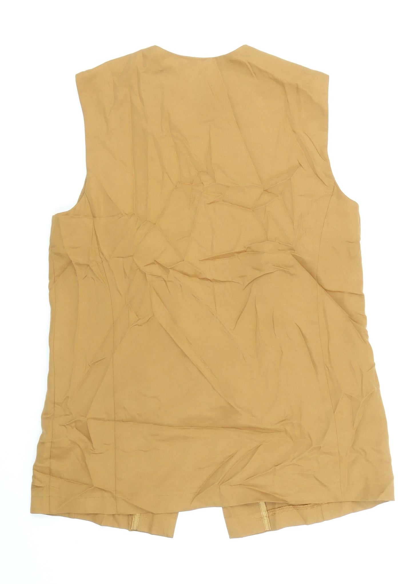 Primark Womens Brown Lyocell Basic Button-Up Size 10 V-Neck