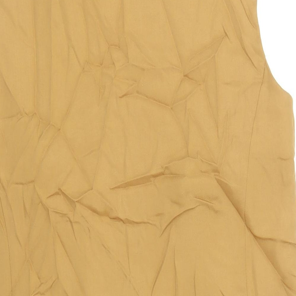 Primark Womens Brown Lyocell Basic Button-Up Size 10 V-Neck