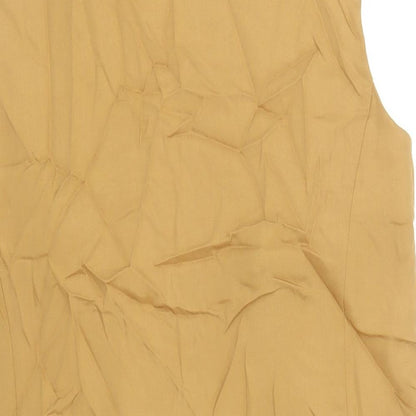 Primark Womens Brown Lyocell Basic Button-Up Size 10 V-Neck