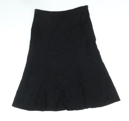 New Look Womens Black Wool Swing Skirt Size 8 Zip