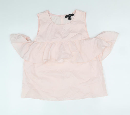 Atmosphere Womens Pink Cotton Basic Tank Size 16 Round Neck - Cold Shoulder