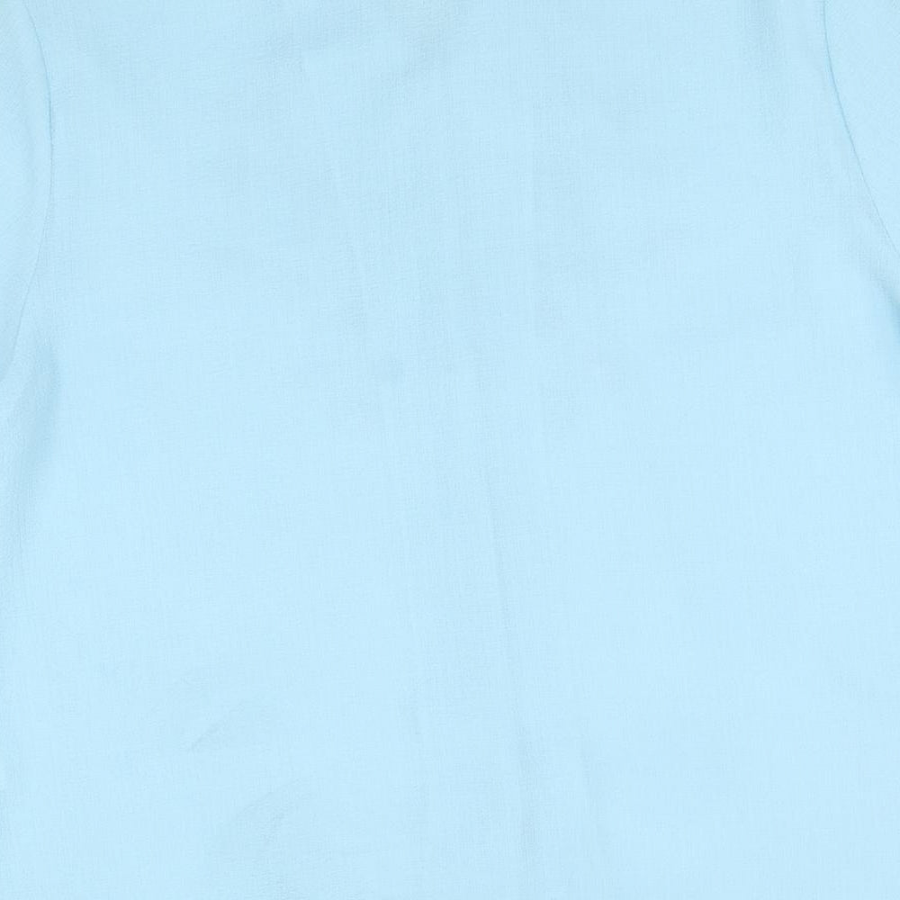 Adam Collection Womens Blue Polyester Basic Button-Up Size 18 Collared