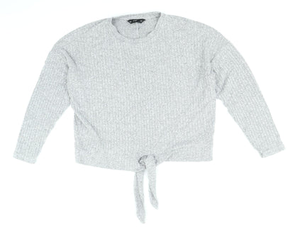 F&F Womens Grey Round Neck Viscose Pullover Jumper Size 10