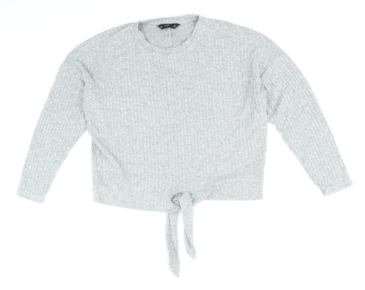 F&F Womens Grey Round Neck Viscose Pullover Jumper Size 10