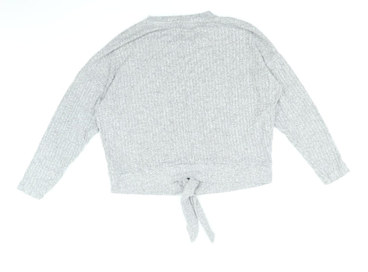 F&F Womens Grey Round Neck Viscose Pullover Jumper Size 10