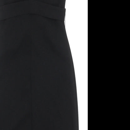 SheIn Womens Black Polyester A-Line Size M Round Neck Zip