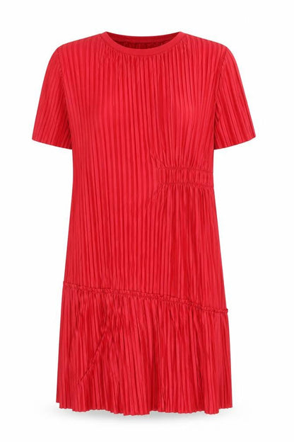 Zara Womens Red Polyester Trapeze & Swing Size L Round Neck Pullover