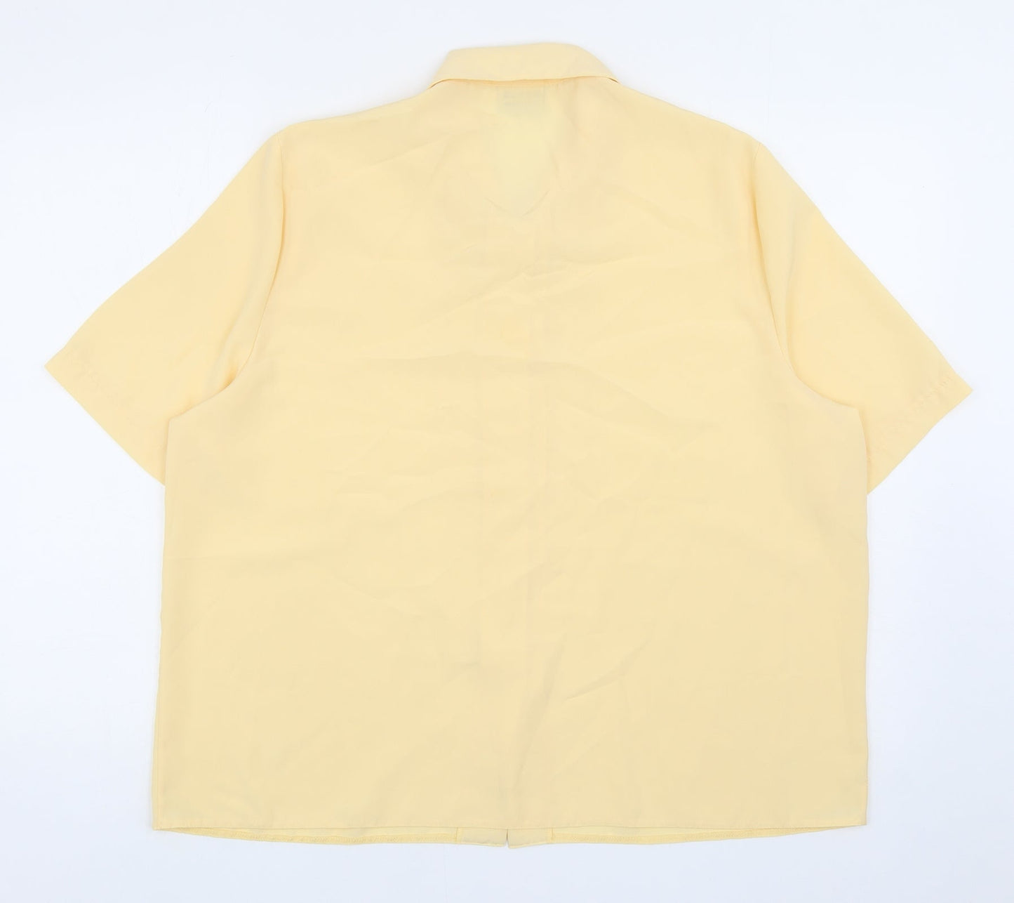 Womens UK Size 18 Design Essentials Yellow Basic Button-Up