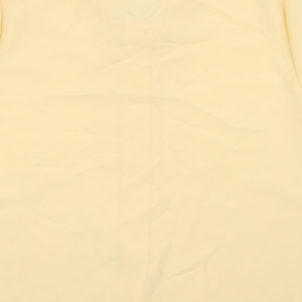 Womens UK Size 18 Design Essentials Yellow Basic Button-Up