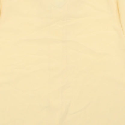 Womens UK Size 18 Design Essentials Yellow Basic Button-Up