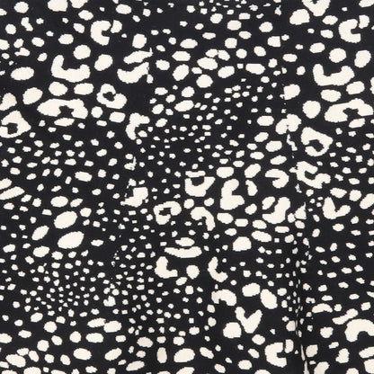 Oasis Womens Black Geometric Wool Skater Skirt Size M