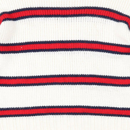 Womens UK Size S PINK White Pullover Jumper