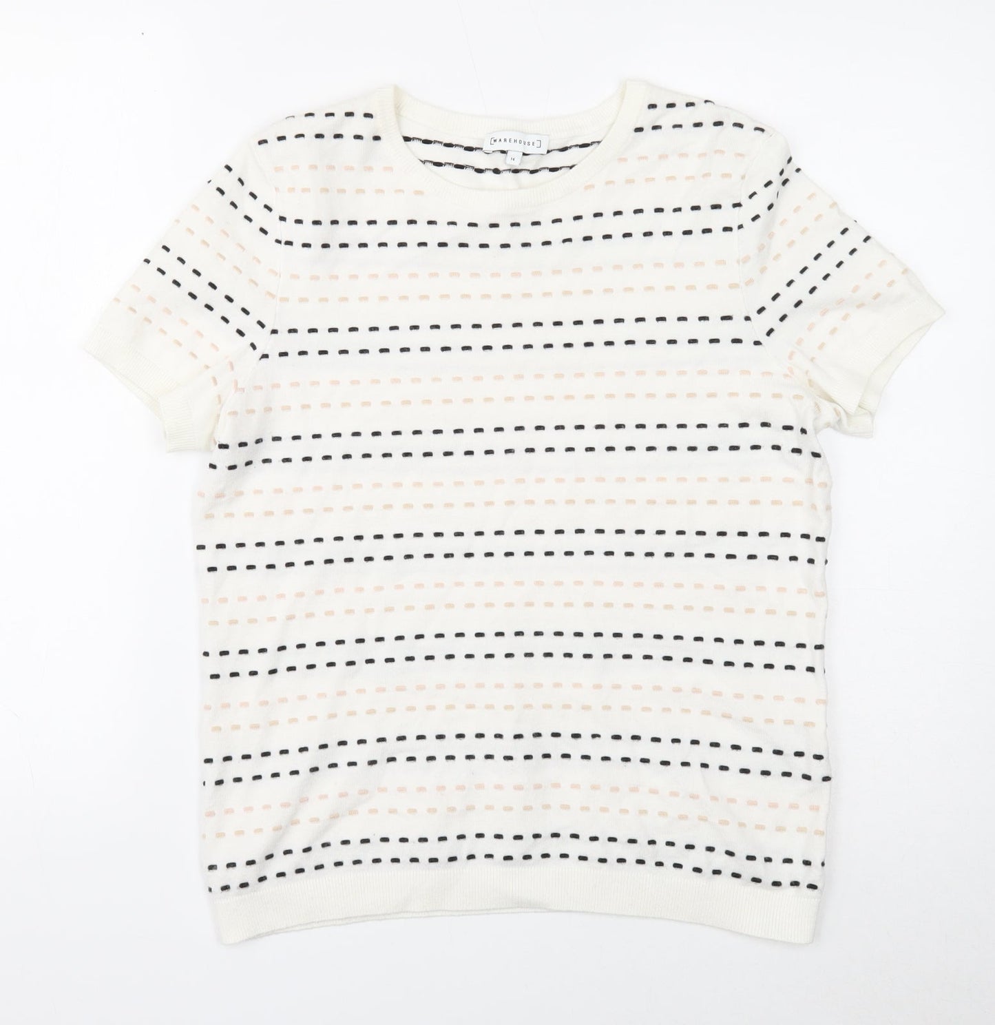 Womens UK Size 14 Warehouse White Pullover Jumper