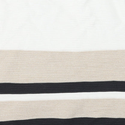 F&F Womens White V-Neck Viscose Pullover Jumper Size 12