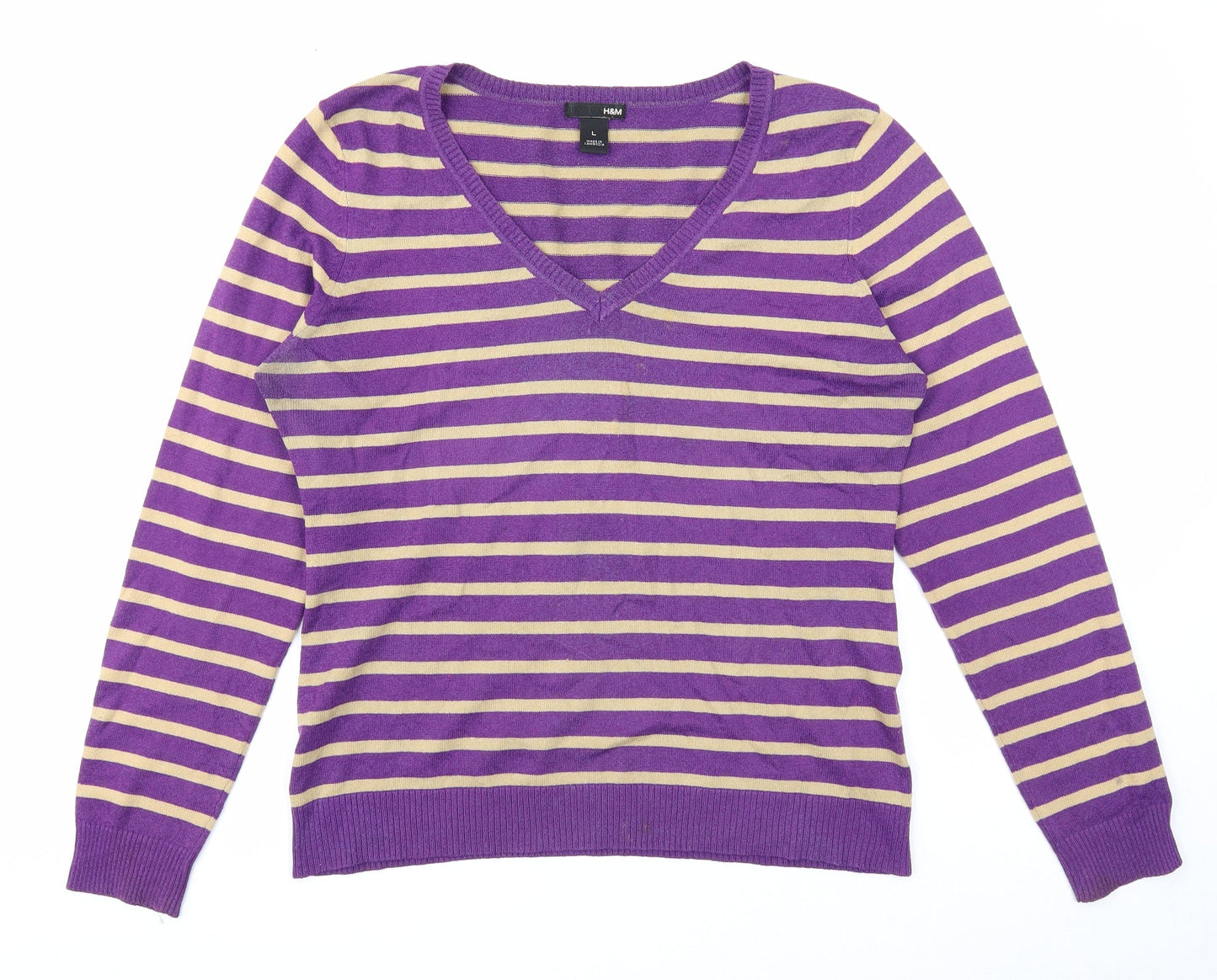 Womens UK Size L H&M Purple Pullover Jumper
