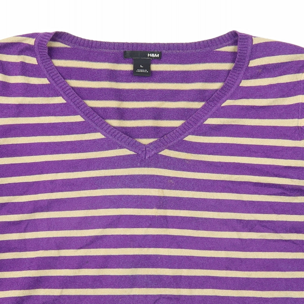 Womens UK Size L H&M Purple Pullover Jumper